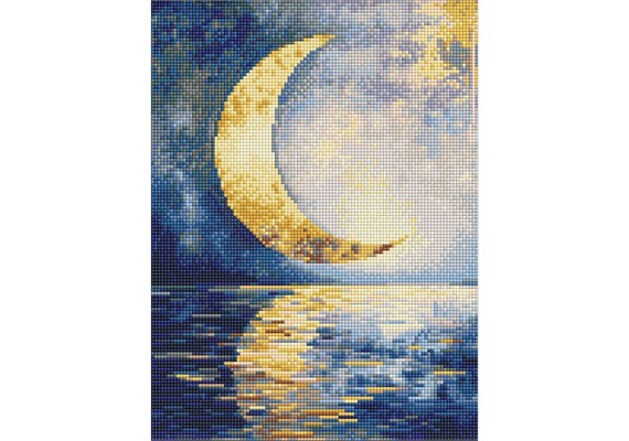 Ideyka AMO8211 Diamond Painting Goldener Mond 30 x 40 mit Rahmen Ideyka AMO8211 Diamond Painting Goldener Mond 30 x 40 mit Rahmen