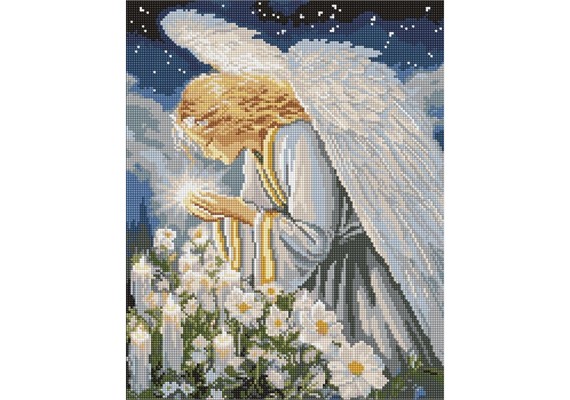 Ideyka AMO8213 Diamond Painting mit Rahmen - Engelsgebet 40 x 50 cm