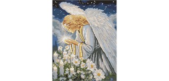 Ideyka AMO8213 Diamond Painting mit Rahmen - Engelsgebet 40 x 50 cm