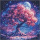Ideyka AMO8214 Diamond Painting Silhouettenwald 40 x 40 mit Rahmen