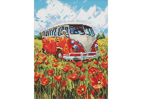 Ideyka AMO8215 Diamond Painting mit Rahmen - Eine Reise ins Rote 30 x 40 cm