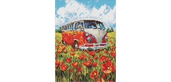 Ideyka AMO8215 Diamond Painting mit Rahmen - Eine Reise ins Rote 30 x 40 cm