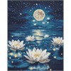 Ideyka AMO8226 Diamond Painting mit Rahmen Lotus im Lichtschein 40 x 50 cm