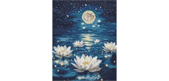 Ideyka AMO8226 Diamond Painting mit Rahmen Lotus im Lichtschein 40 x 50 cm