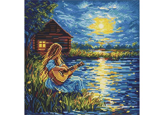 Ideyka AMO8229 Diamond Painting Klänge in der Dunkelheit 40 x 40 mit Rahmen