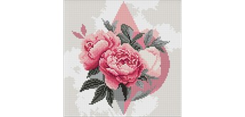 Ideyka AMO8230 Diamond Painting - Geometrische Formen mit Pfingstrosen 30 x 30