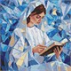 Ideyka AMO8231 Diamond Painting Stilles Lesen 40 x 40 mit Rahmen