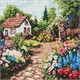 Ideyka AMO8232 Diamond Painting mit Rahmen - Blumenbeete beim Haus 40 x 40