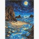 Ideyka AMO8234 Diamond Painting Mondlicht am Meer 30 x 40 mit Rahmen