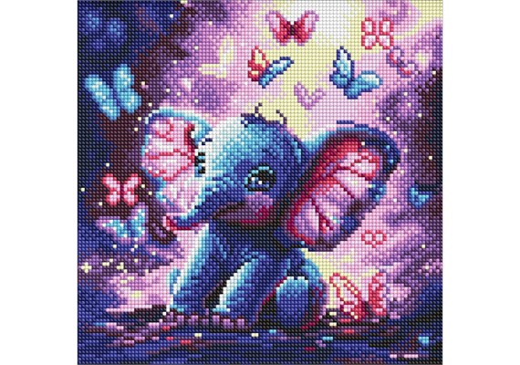 Ideyka AMO8235 Diamond Painting Ein sorgloser Elefant 30 x 30 cm