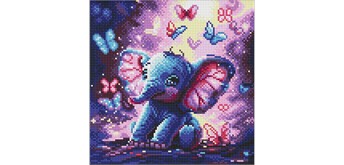 Ideyka AMO8235 Diamond Painting Ein sorgloser Elefant 30 x 30 cm