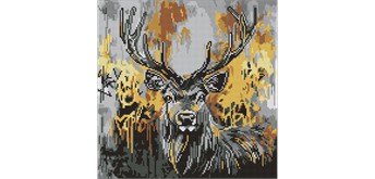 Ideyka AMO8257 Diamond Painting Goldener Hirsch 40 x 40 mit Rahmen