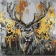 Ideyka AMO8257 Diamond Painting Goldener Hirsch 40 x 40 mit Rahmen