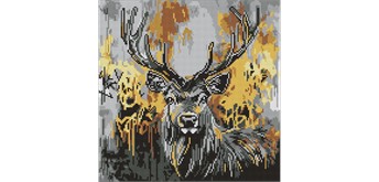 Ideyka AMO8257 Diamond Painting Goldener Hirsch 40 x 40 mit Rahmen