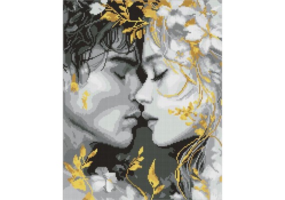 Ideyka AMO8258 Diamond Painting Blick mit den Lippen 40 x 50 mit Rahmen