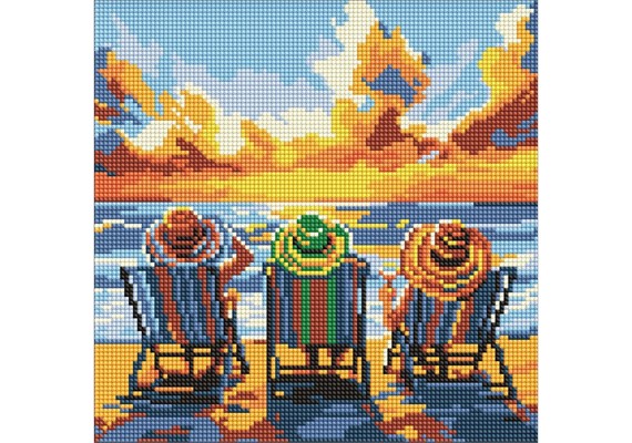 Ideyka AMO8260 Diamond Painting Urlaub mit Freunden 30 x 30 cm