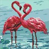 Ideyka AMO8261 Diamond Painting Leuchtende Flamingos 30 x 30 mit Rahmen