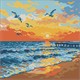 Ideyka AMO8271 Diamond Painting Am Meeresufer 30 x 30 mit Rahmen
