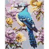 Ideyka AMO8294 Diamond Painting Eichelhäher in Pfingsrosen 40 x 50 cm