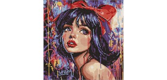 Ideyka AMO8315 Diamond Painting - Ein modernes Schneewittchen 40 x 40 cm mit Rahmen