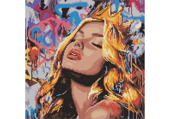 Ideyka AMO8316 Diamond Painting - Ein modernes Dornröschen 40 x 40 cm mit Rahmen