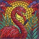 Ideyka AMO8318 Diamond Painting - Buntglasfenster - Flamingo 30 x 30 cm mit Rahmen