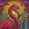 Ideyka AMO8318 Diamond Painting - Buntglasfenster - Flamingo 30 x 30 cm mit Rahmen