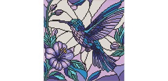 Ideyka AMO8319 Diamond Painting - Buntglasfenster - Kolibri 30 x 30 cm