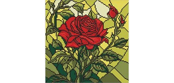 Ideyka AMO8321 Diamond Painting - Buntglasfenster - Rose 30 x 30 cm mit Rahmen