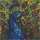 Ideyka AMO8323 Diamond Painting - Buntglasfenster - Pfau 30 x 30 mit Rahmen