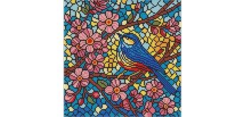 Ideyka AMO8326 Diamond Painting - Buntglasfenster - Meise 30 x 30 cm