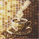 Ideyka AMO8327 Diamond Painting - Buntglasfenster - Kaffee 30 x 30 cm mit Rahmen
