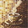 Ideyka AMO8327 Diamond Painting - Buntglasfenster - Kaffee 30 x 30 cm mit Rahmen