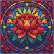 Ideyka AMO8330 Diamond Painting - Buntglasfenster - Lotus 30 x 30 cm mit Rahmen