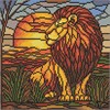 Ideyka AMO8334 Diamond Painting - Buntglasfenster - Löwe 30 x 30 cm mit Rahmen