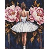 Ideyka AMO8346 Diamond Painting Ballerina mit rosa Pfingstrosen 40 x 50 cm