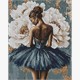 Ideyka AMO8352 Diamond Painting Ballerina mit weissen Pfingstrosen 40 x 50 cm