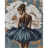 Ideyka AMO8352 Diamond Painting Ballerina mit weissen Pfingstrosen 40 x 50 cm