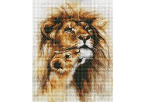 ideyka Diamond Painting - Löwen mit Rahmen 40 x 50 cm