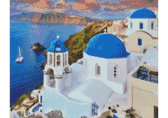 ideyka Diamond Painting - Santorini mit Rahmen 40 x 50 cm