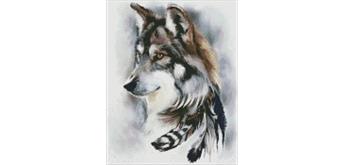 ideyka Diamond Painting - Wolf mit Rahmen 40 x 50 cm