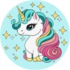 ideyka KHO-R1042 Malen nach Zahlen - Kleines Einhorn rund 19 cm