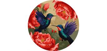 ideyka KHO-R1048 Malen nach Zahlen - Bunte Kolibris rund 39 cm