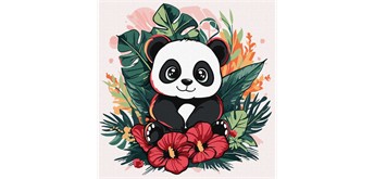 ideyka KHO1261 Malen nach Zahlen - Panda in den Tropen 30 x 30 cm