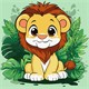 ideyka KHO1272 Malen nach Zahlen - Ein fröhliches Löwenjunges 30 x 30 cm