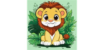 ideyka KHO1272 Malen nach Zahlen - Ein fröhliches Löwenjunges 30 x 30 cm