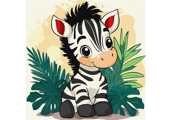ideyka KHO1273 Malen nach Zahlen - Ein fröhliches Zebra 30 x 30 cm