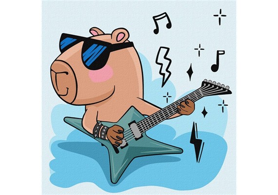 ideyka KHO1275 Malen nach Zahlen - Capybara-Rockstar 30 x 30 cm