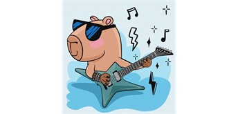 ideyka KHO1275 Malen nach Zahlen - Capybara-Rockstar 30 x 30 cm