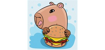 ideyka KHO1276 Malen nach Zahlen - Capybara und Burger 30 x 30 cm